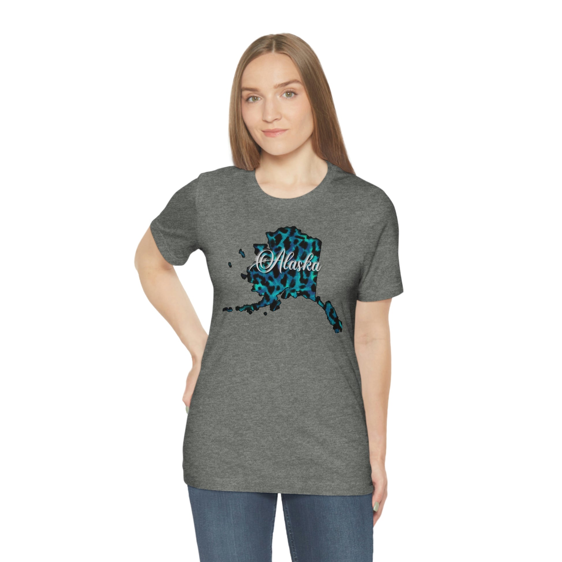 Alaska Blue Leopard Unisex Jersey Short Sleeve T-shirt