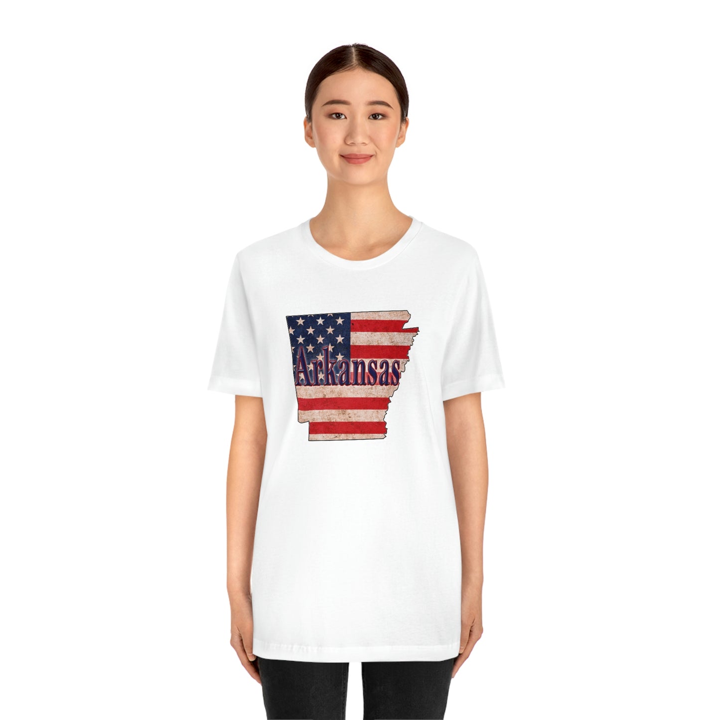 Arkansas US Flag Unisex Jersey Short Sleeve Tee Tshirt T-shirt