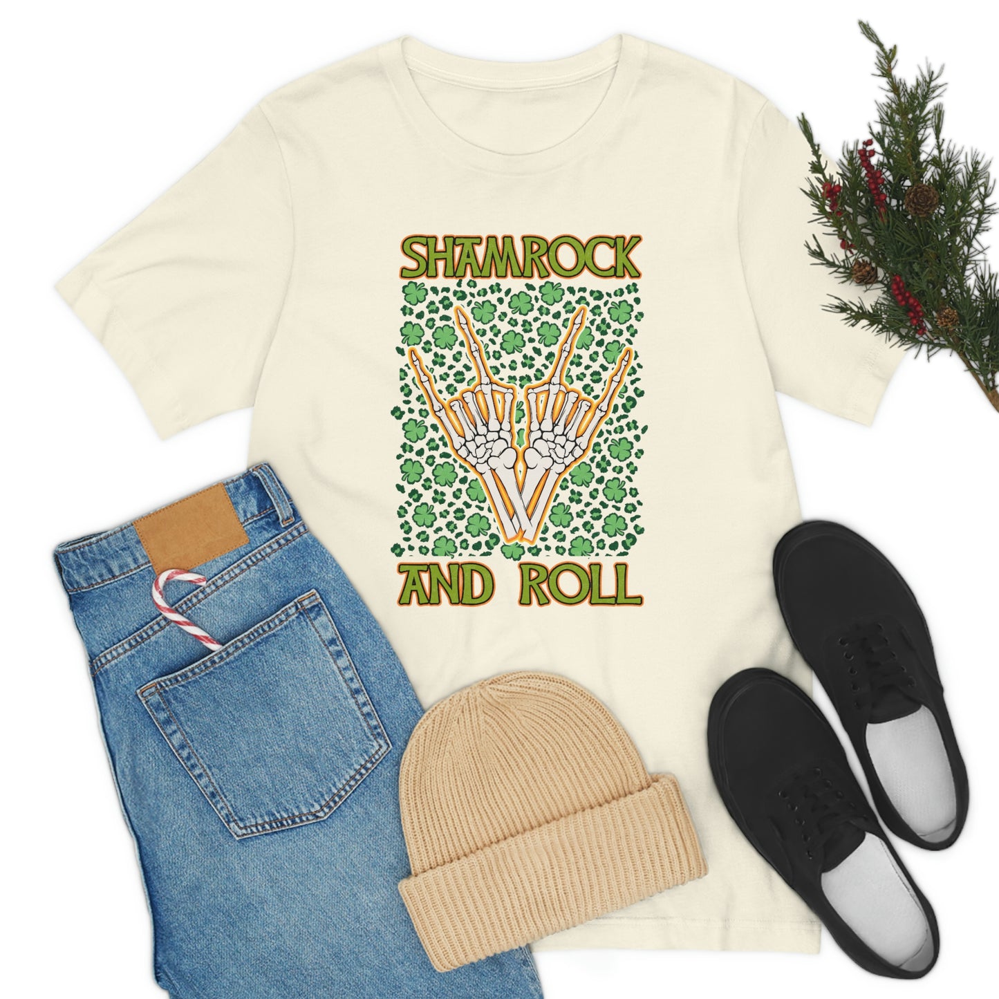 Shamrock and Roll St. Patrick's Day Unisex Jersey Short Sleeve Tee