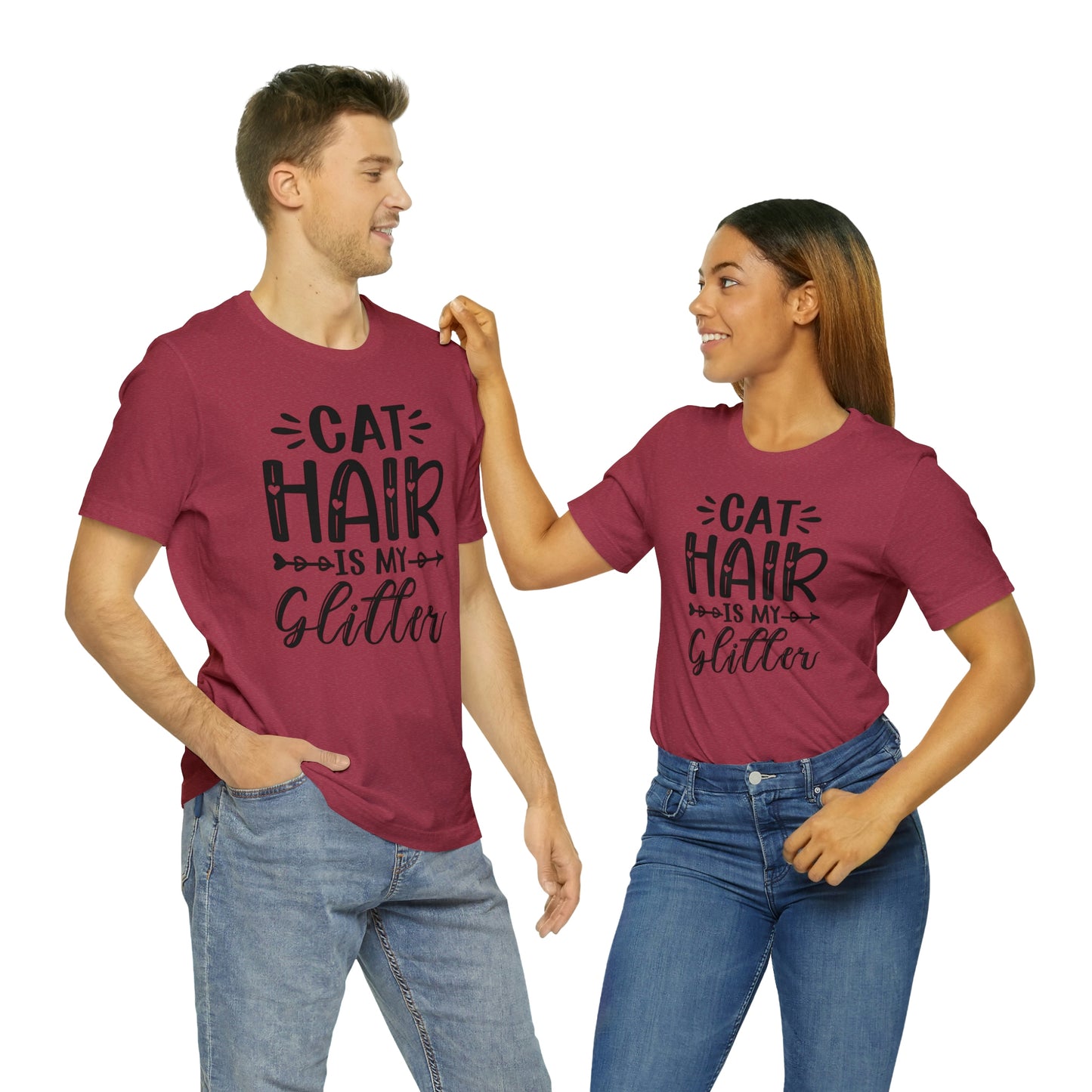Cat Hair is my Glitter Short Sleeve T-shirt