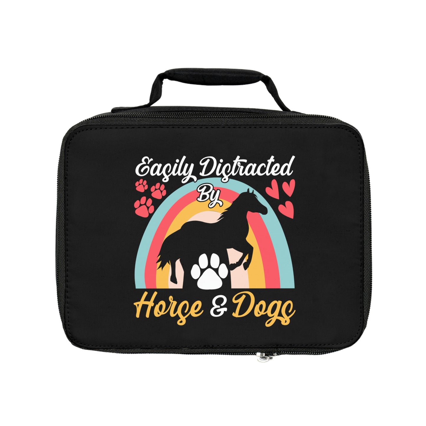 Easily Distracted by Horse & Dogs Lunch Bag