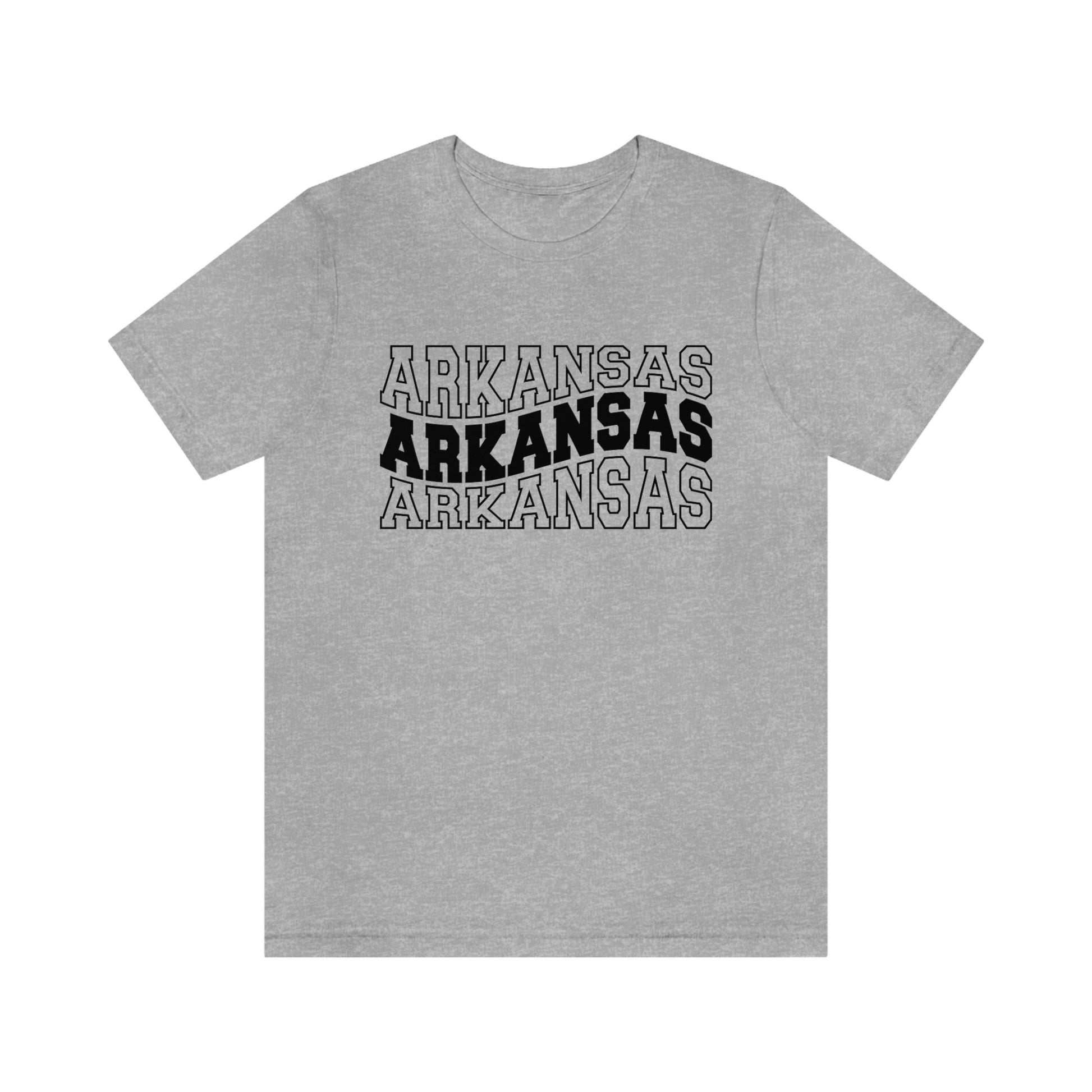 Arkansas Varsity Letters Wavy Unisex Jersey Short Sleeve Tee Tshirt T-shirt