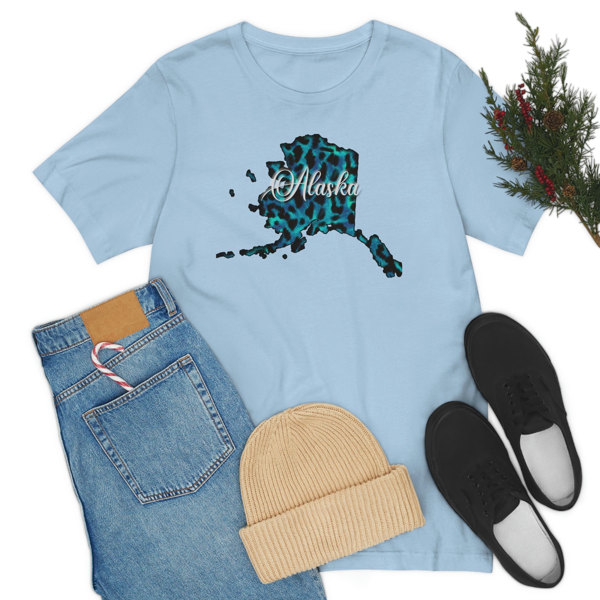 Alaska Blue Leopard Unisex Jersey Short Sleeve T-shirt