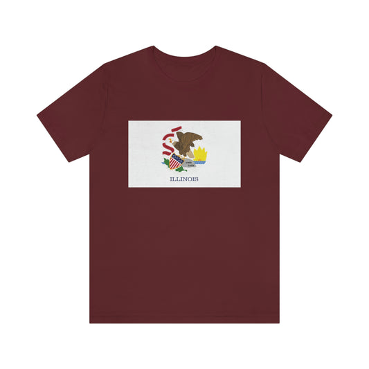 Illinois Flag Unisex Jersey Short Sleeve Tee Tshirt T-shirt