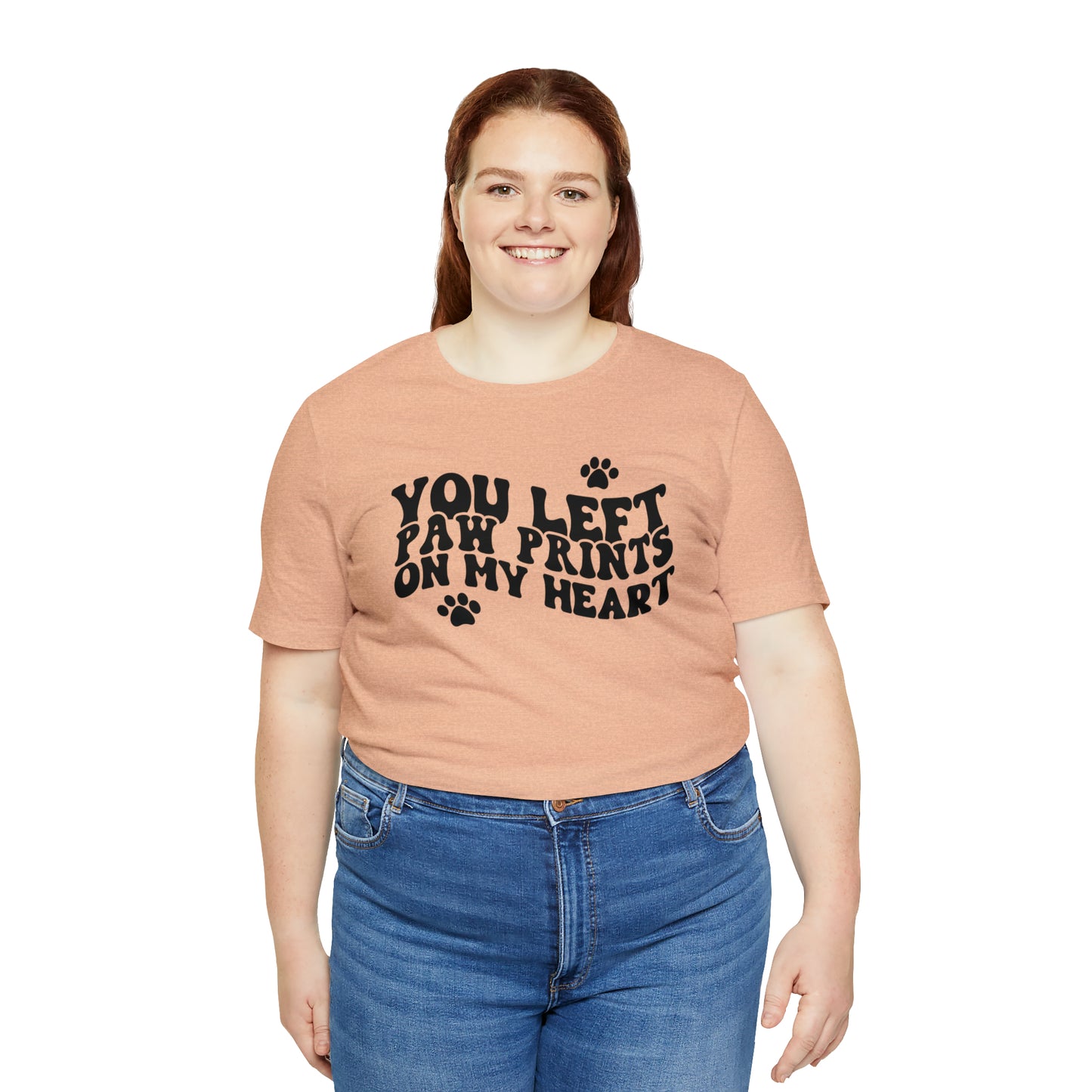 You Left Your Paw Prints On My Heart Cat Short Sleeve T-shirt