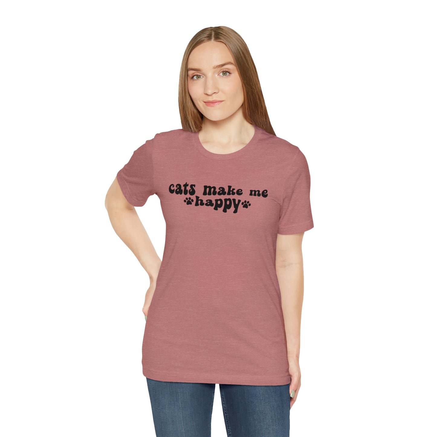 Cats Make Me Happy Short Sleeve T-shirt