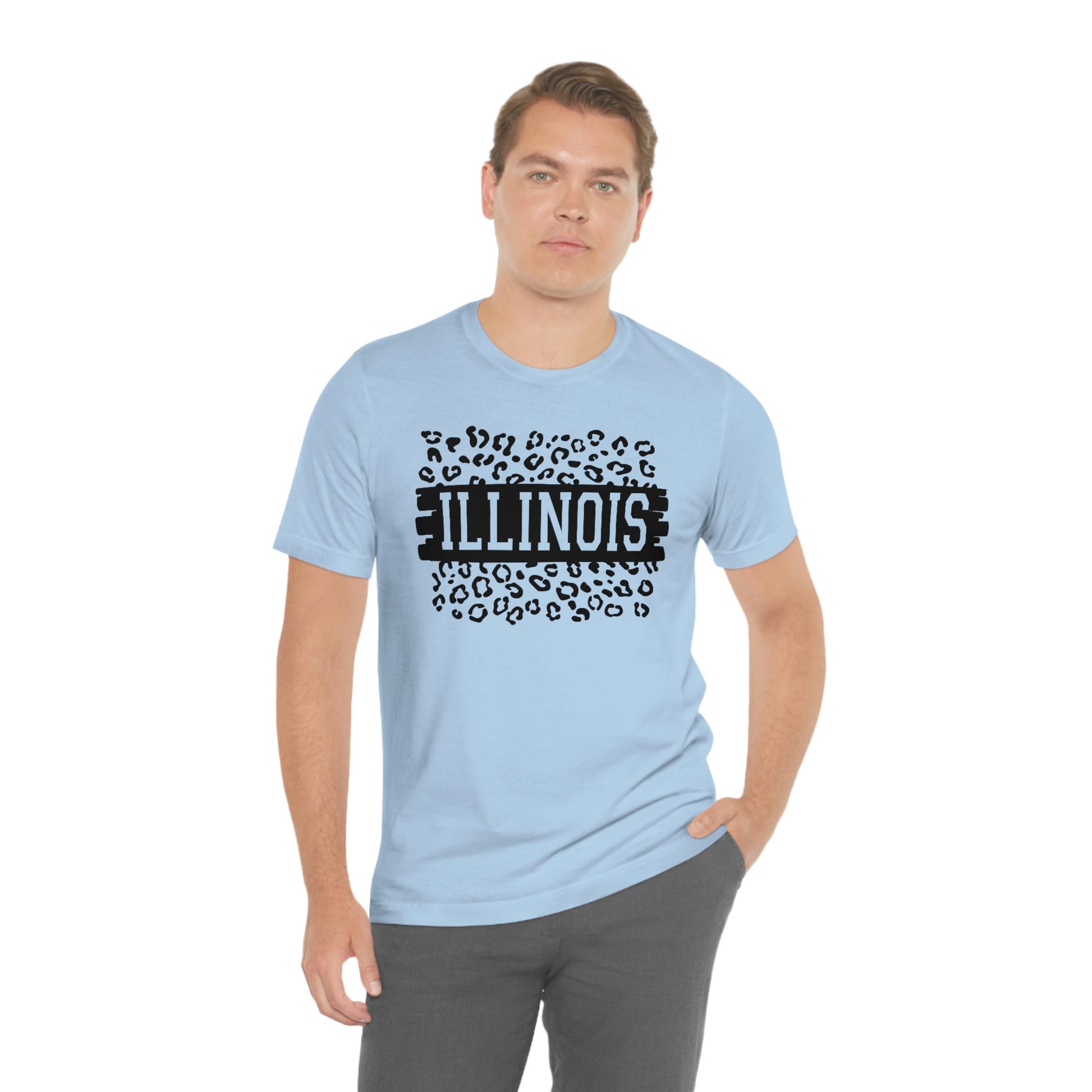 Illinois Leopard Print Short Sleeve T-shirt
