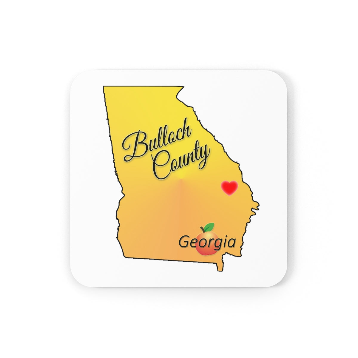 Bulloch County Georgia Corkwood Coaster Set