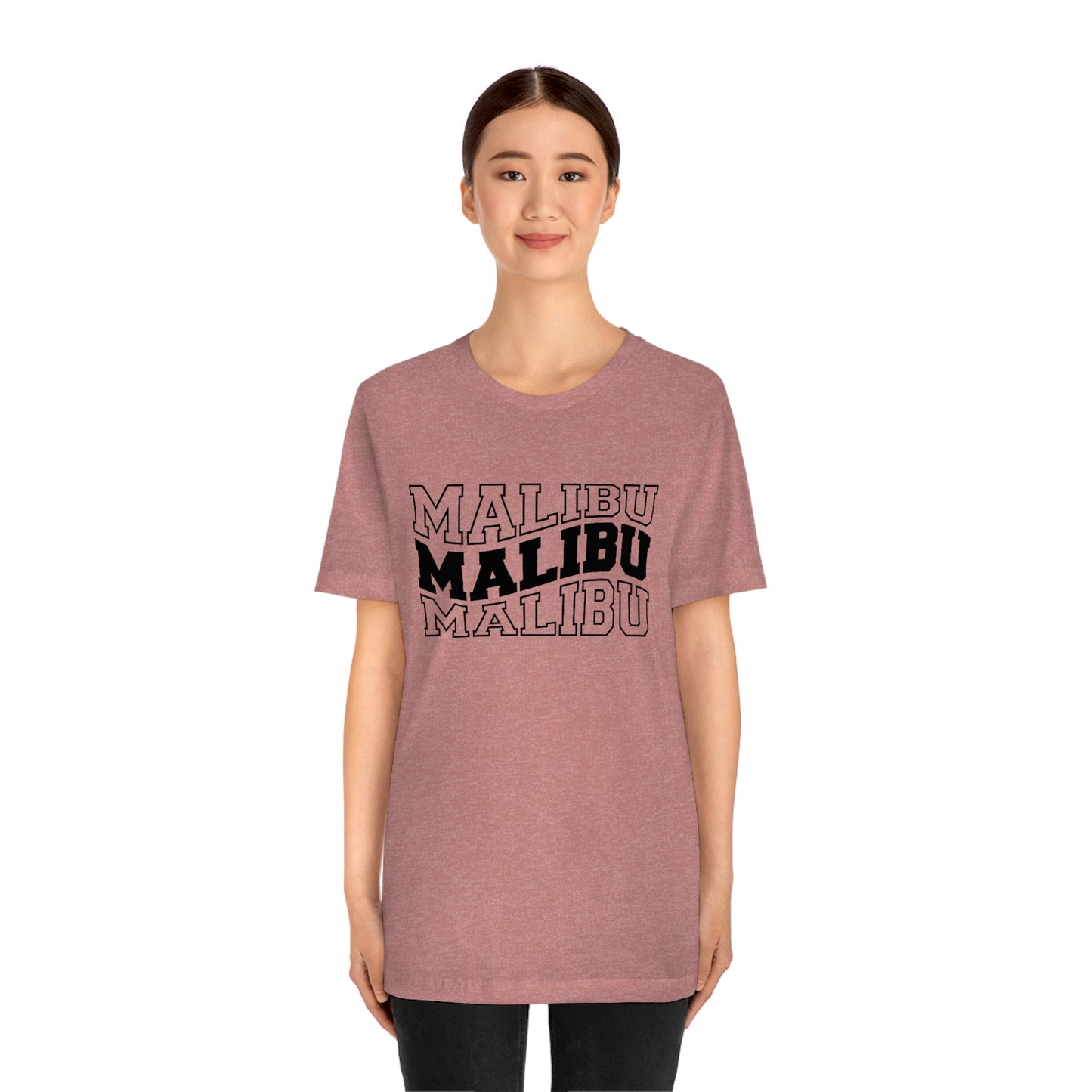 Malibu California Varsity Letters Wavy Unisex Jersey Short Sleeve Tee Tshirt T-shirt