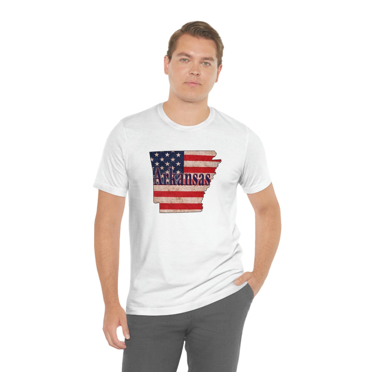 Arkansas US Flag Unisex Jersey Short Sleeve Tee Tshirt T-shirt