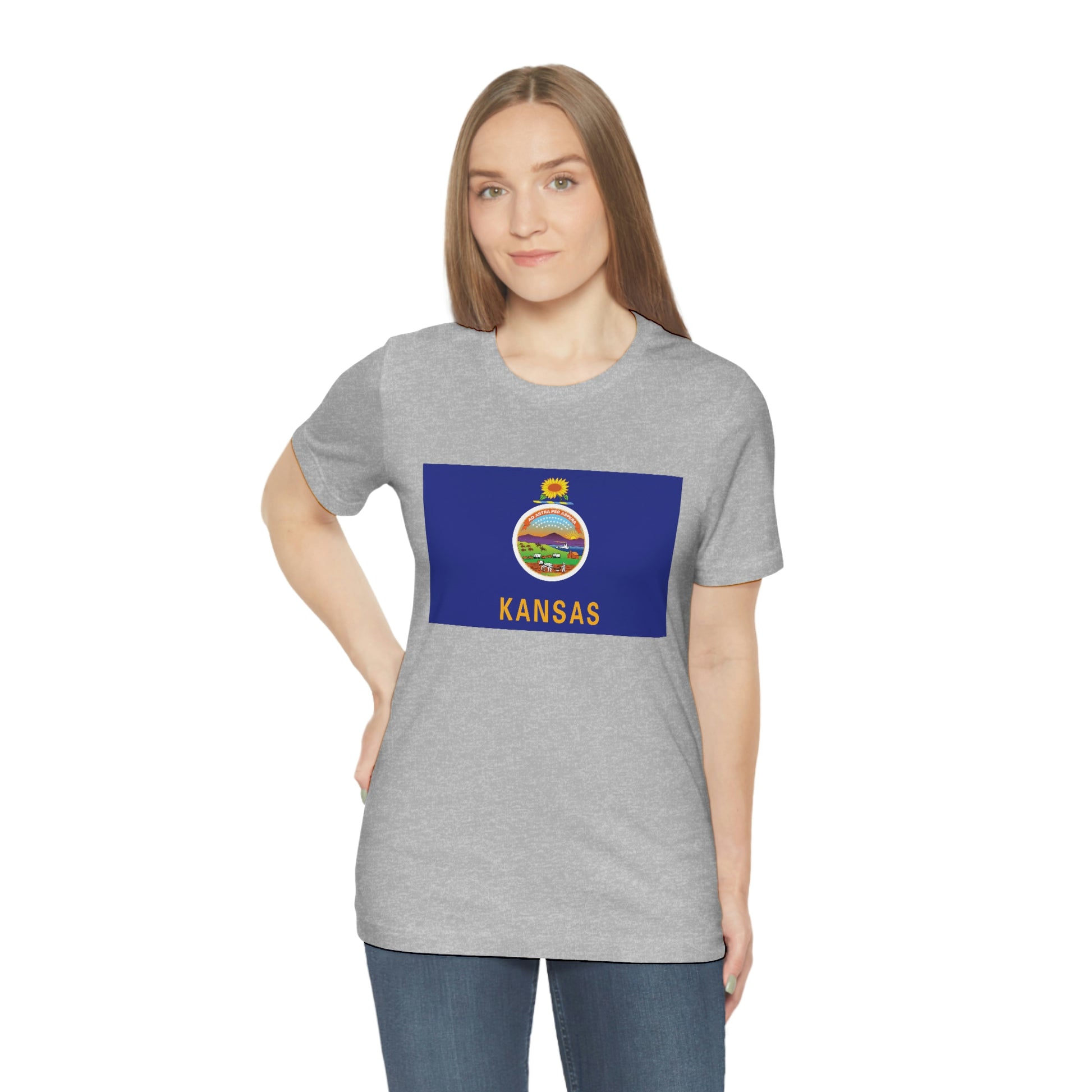 Kansas Flag Unisex Jersey Short Sleeve Tee Tshirt T-shirt