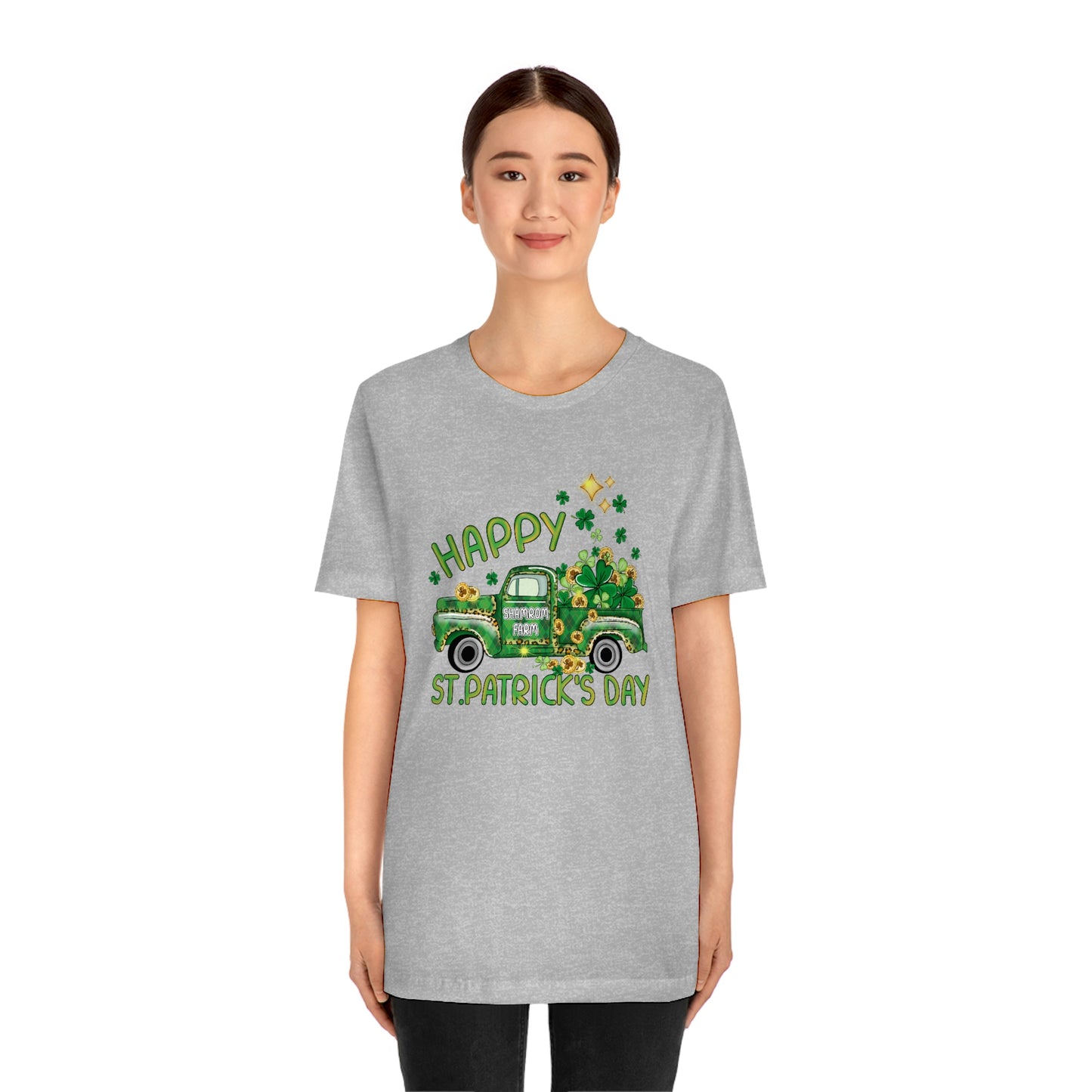 Happy St. Patrick's Day Shamrock Farms Truck Unisex Jersey Short Sleeve Tee