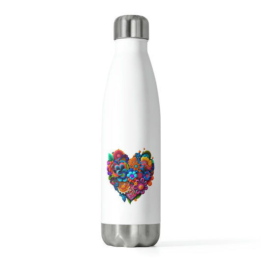 Bright Flowered Heart Valentine 20oz Insulated Bottle