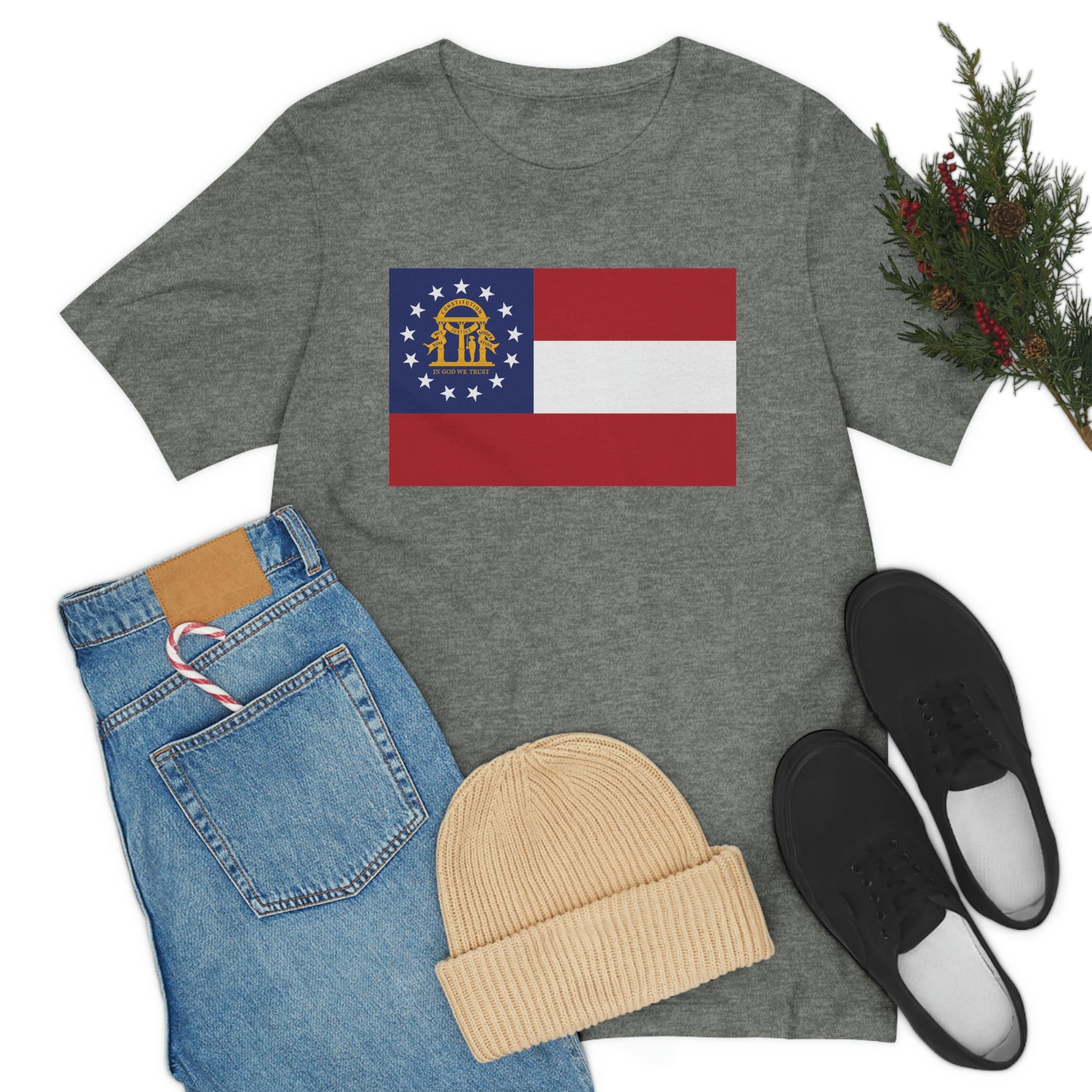 Georgia Flag Unisex Jersey Short Sleeve Tee Tshirt T-shirt