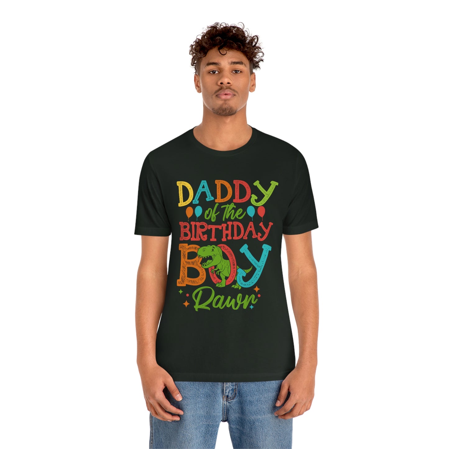 Daddy of the Birthday Boy Rawr! Unisex Jersey Short Sleeve Tee