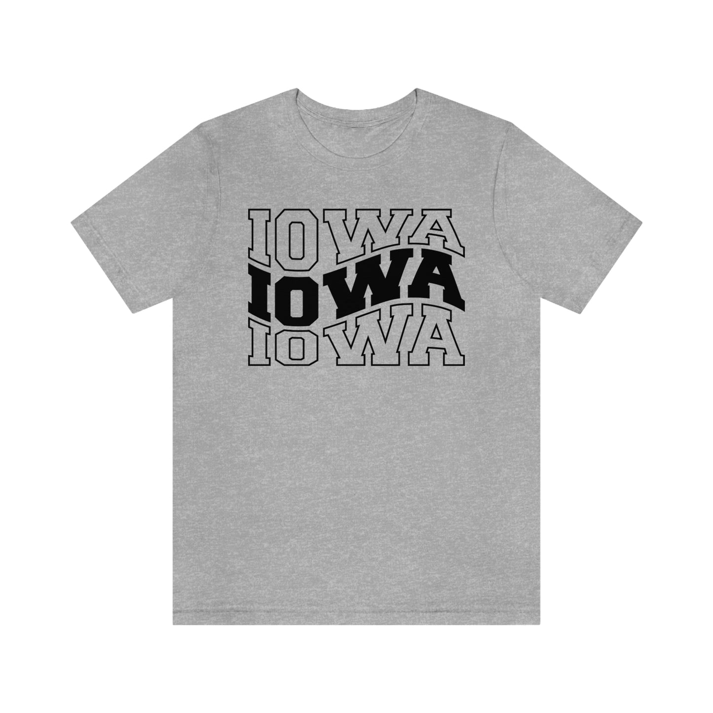 Iowa Varsity Letters Triple Wavy Short Sleeve T-shirt