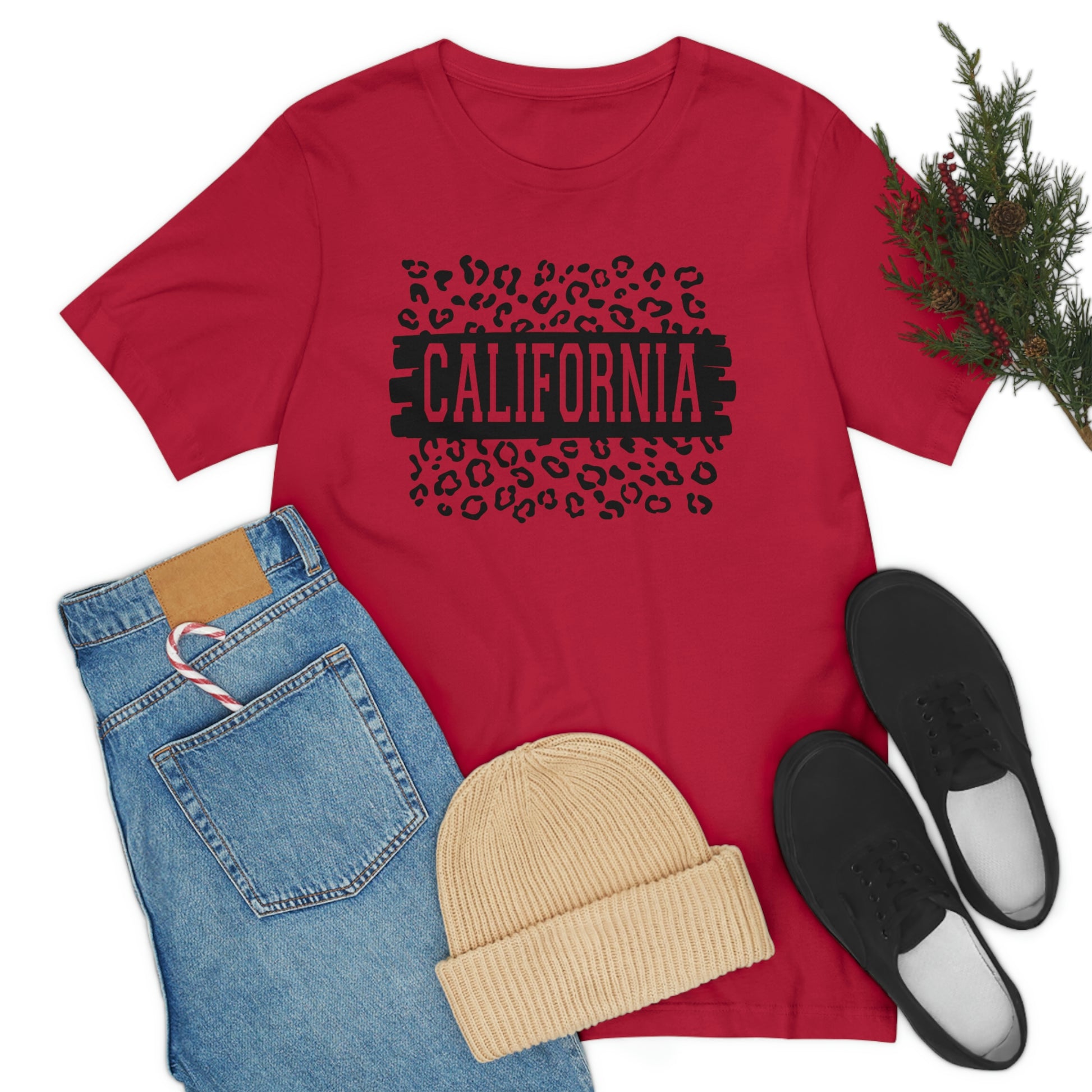 California Leopard Print Unisex Jersey Short Sleeve Tee Tshirt T-shirt