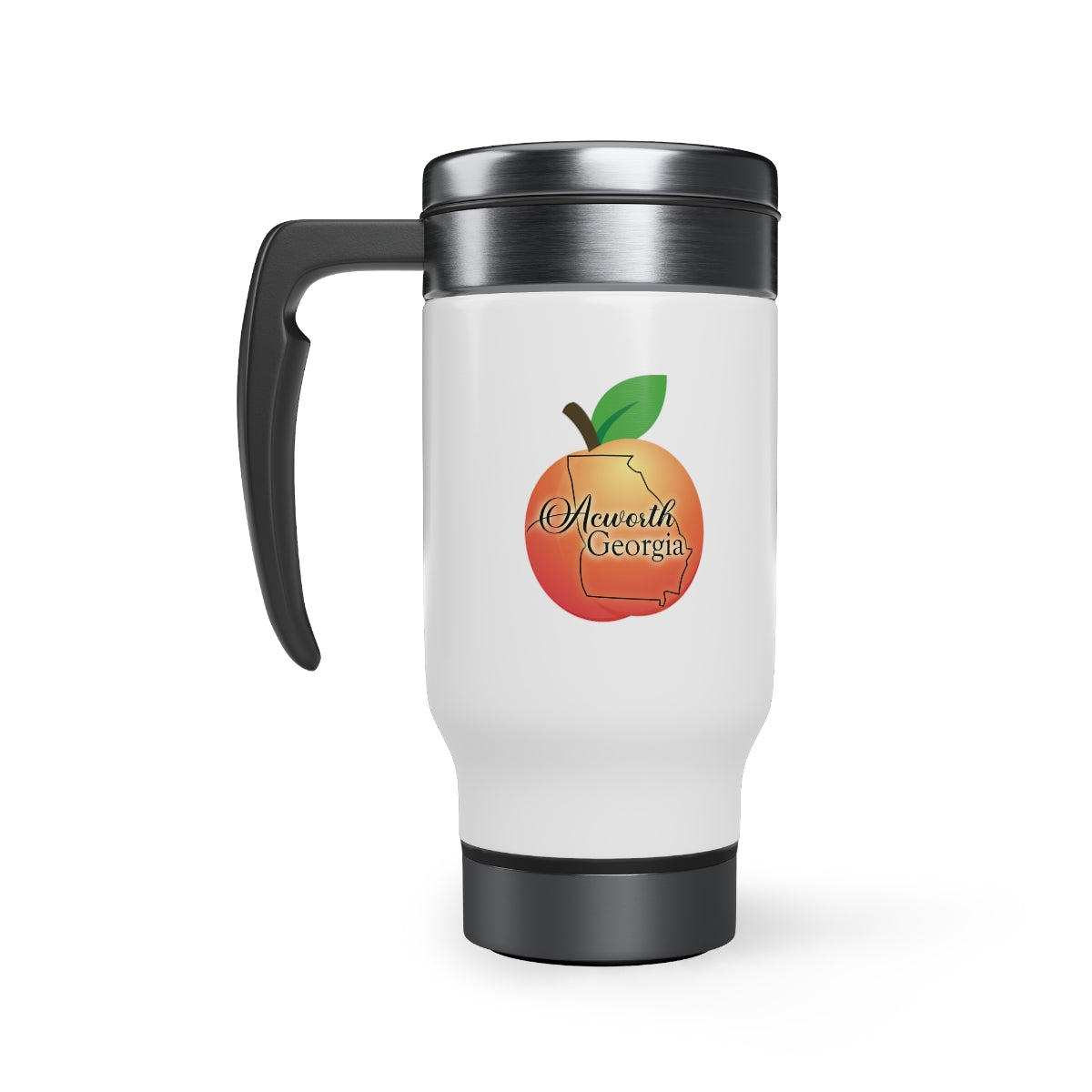 Acworth Georgia Stainless Steel Travel Mug with Handle 14 oz