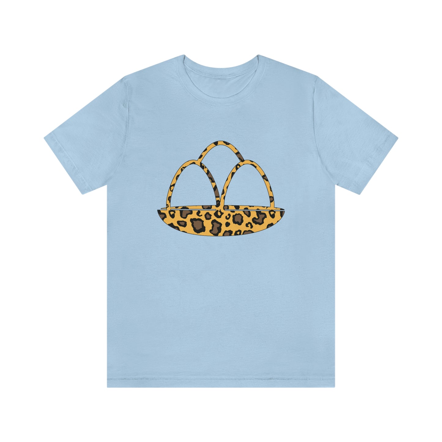 Leopard Print Egg Basket Spring Easter Unisex Jersey Short Sleeve Tee