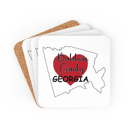 Baldwin County Georgia Corkwood Coaster Set