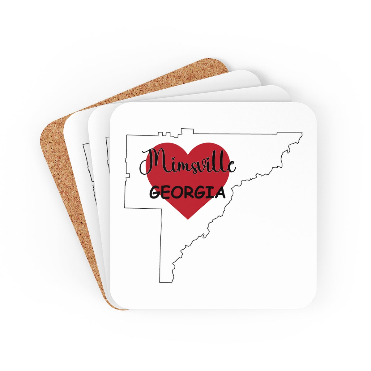 Mimsville Georgia Corkwood Coaster Set