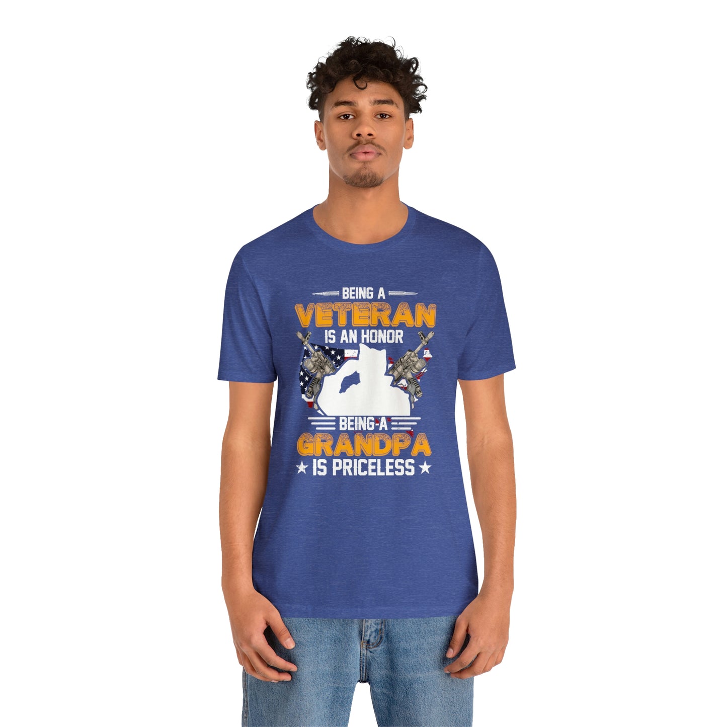 Being a Veteran is an Honor Being a Grandpa is Priceless Short Sleeve T-shirt