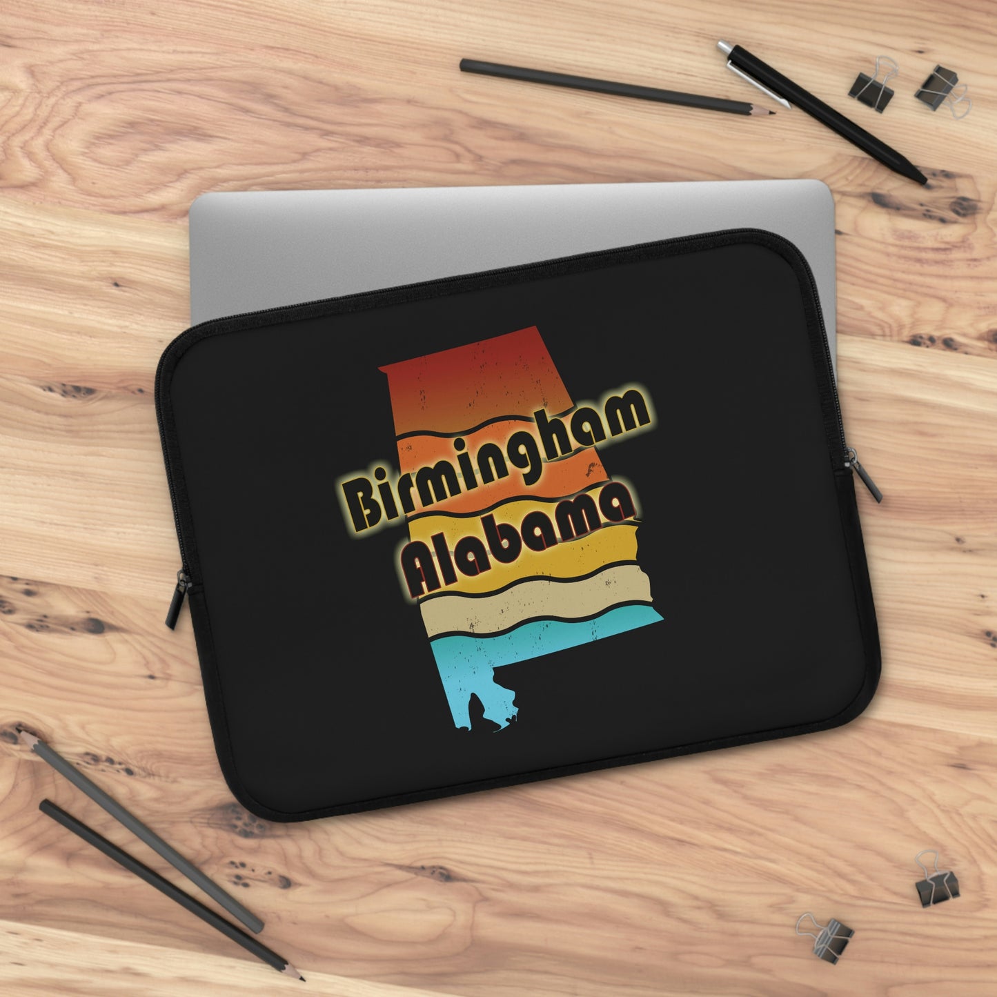 Birmingham Alabama Retro Sunset Laptop Sleeve