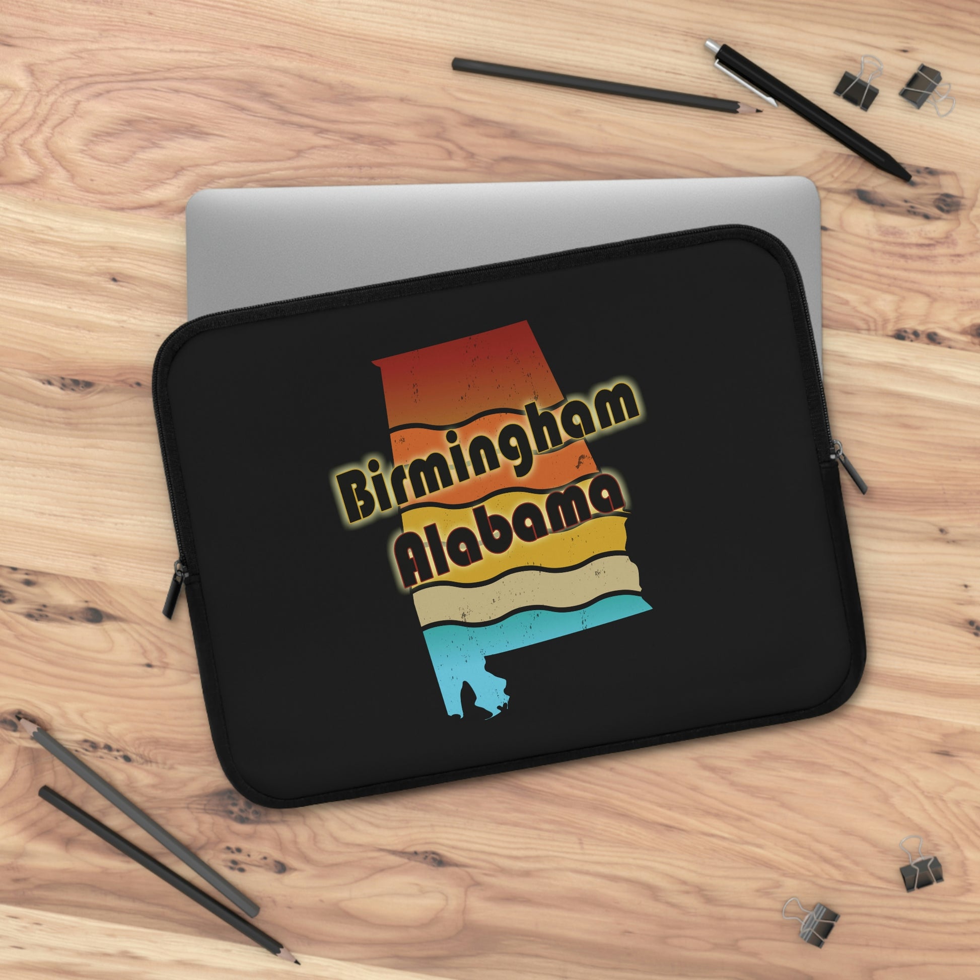 Birmingham Alabama Retro Sunset Laptop Sleeve