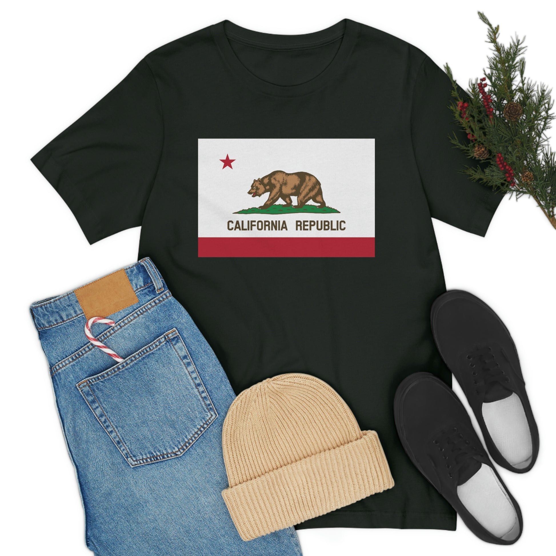 California Flag Unisex Jersey Short Sleeve Tee Tshirt T-shirt