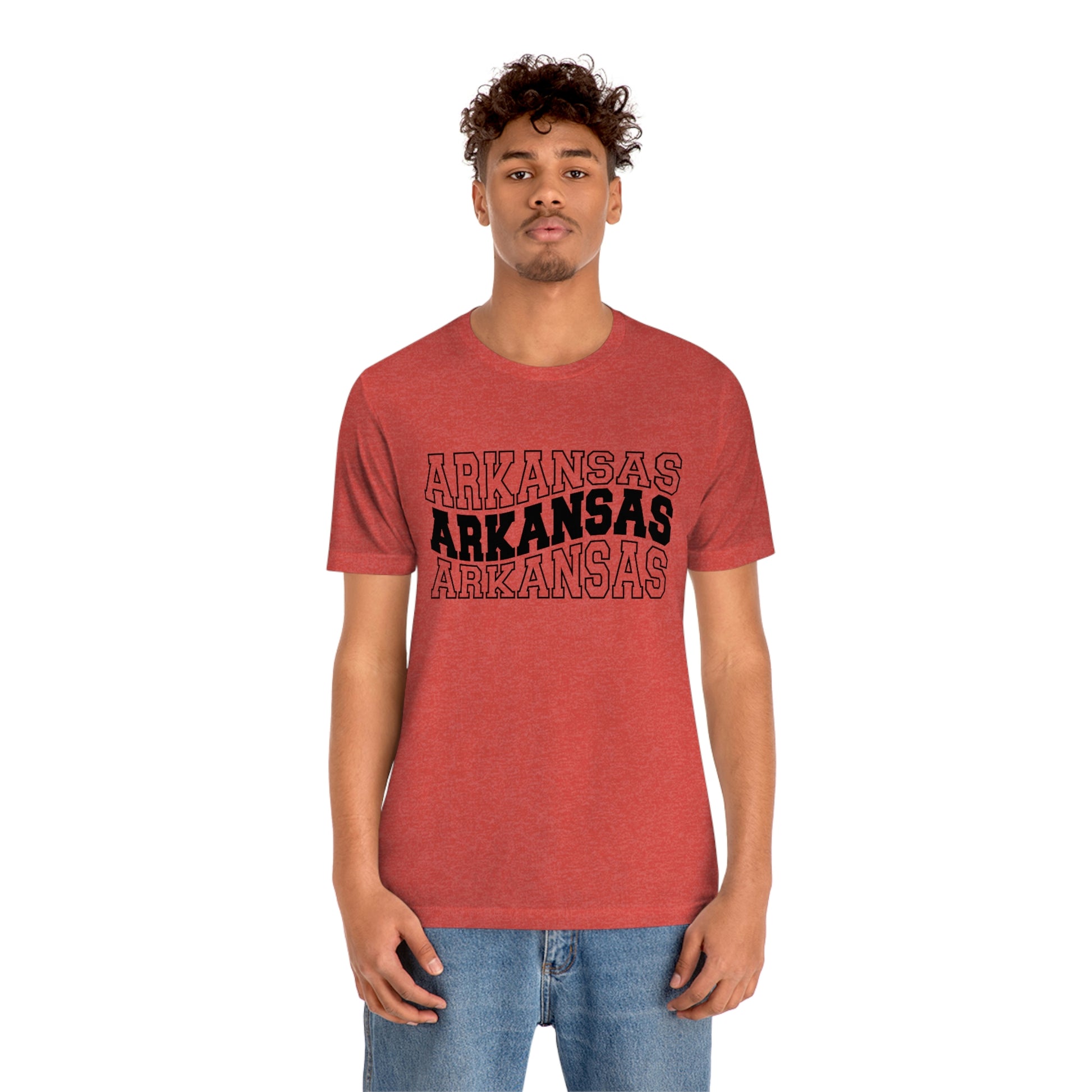 Arkansas Varsity Letters Wavy Unisex Jersey Short Sleeve Tee Tshirt T-shirt