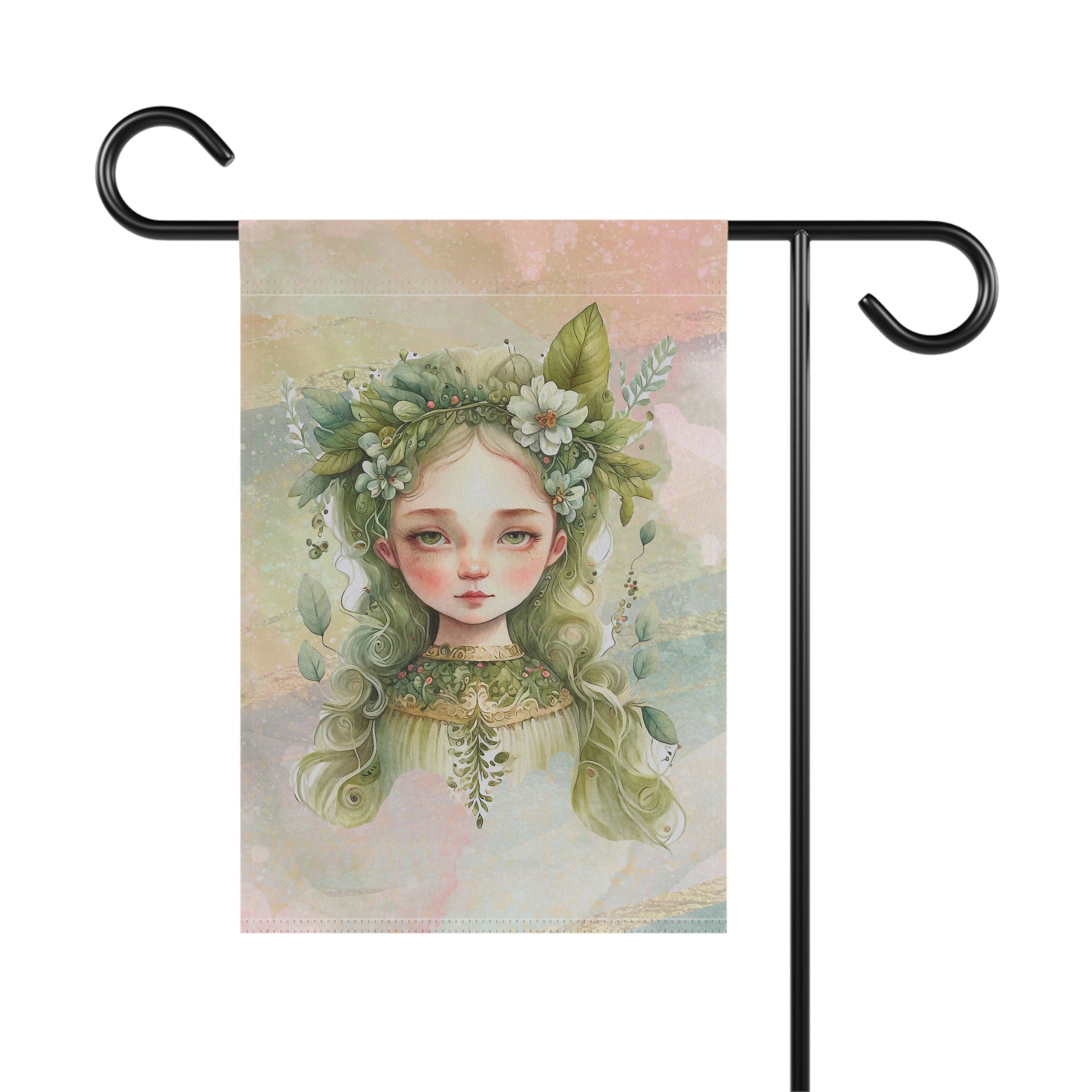 Spring Wood Sprite  Watercolor Garden & House Banner