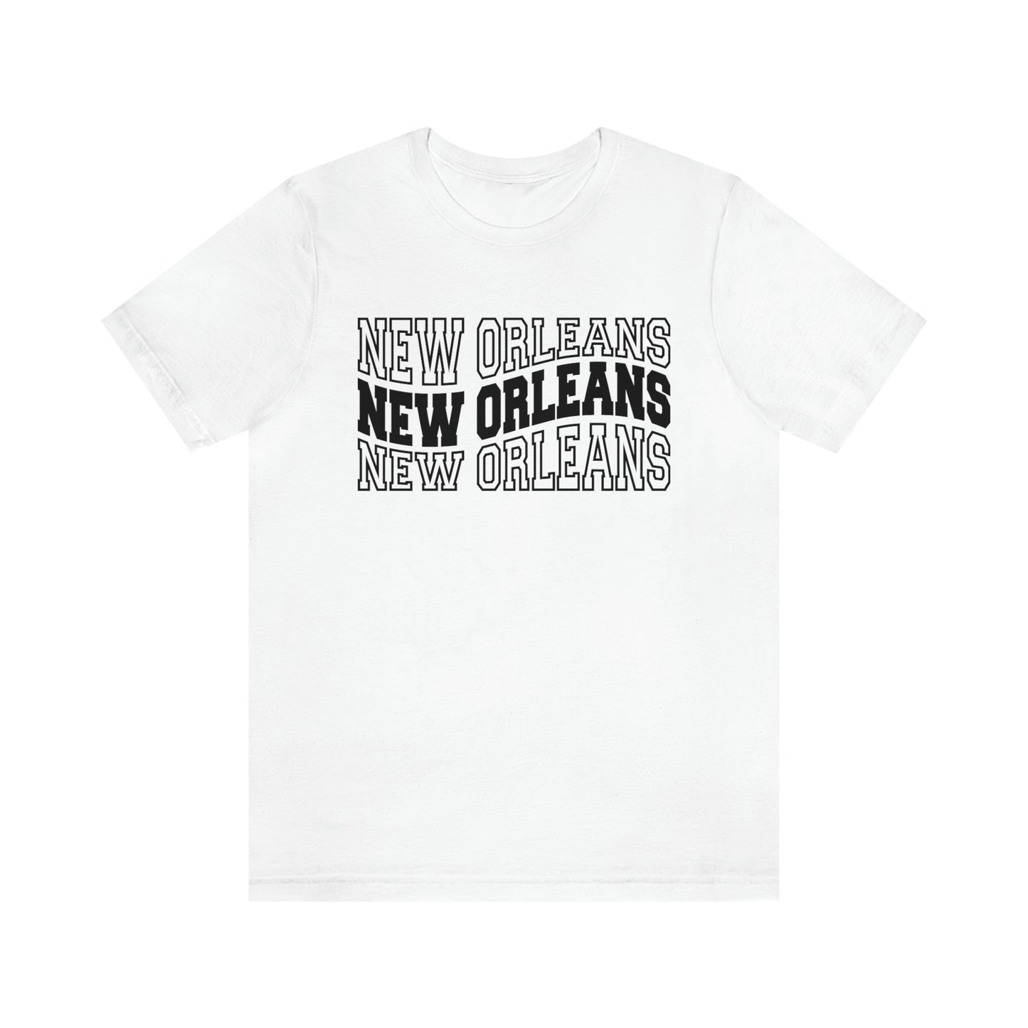 New Orleans Varsity Letters Triple Wavy Short Sleeve T-shirt