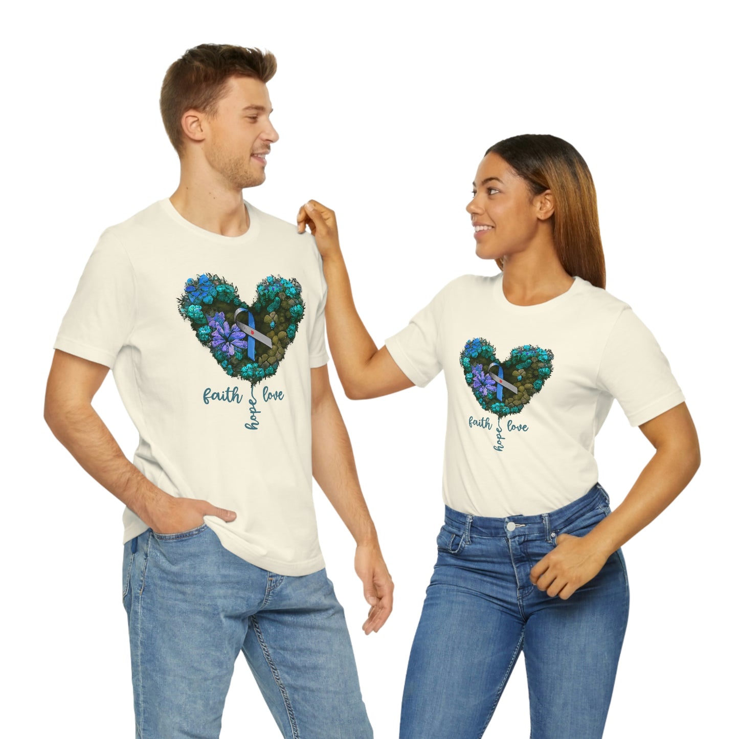 Faith Hope Love Diabetes Awareness Print Unisex Jersey Short Sleeve Tee