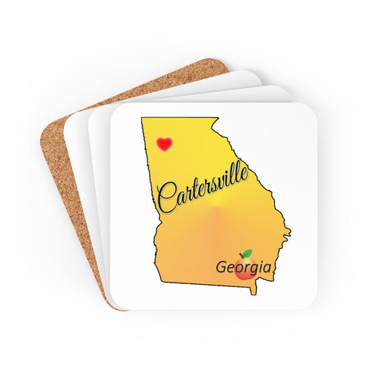 Cartersville Georgia Corkwood Coaster Set