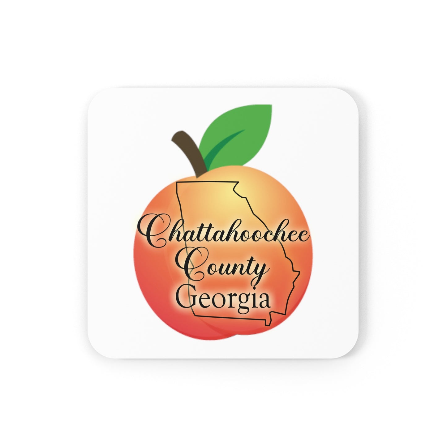 Chattahoochee County Georgia Corkwood Coaster Set