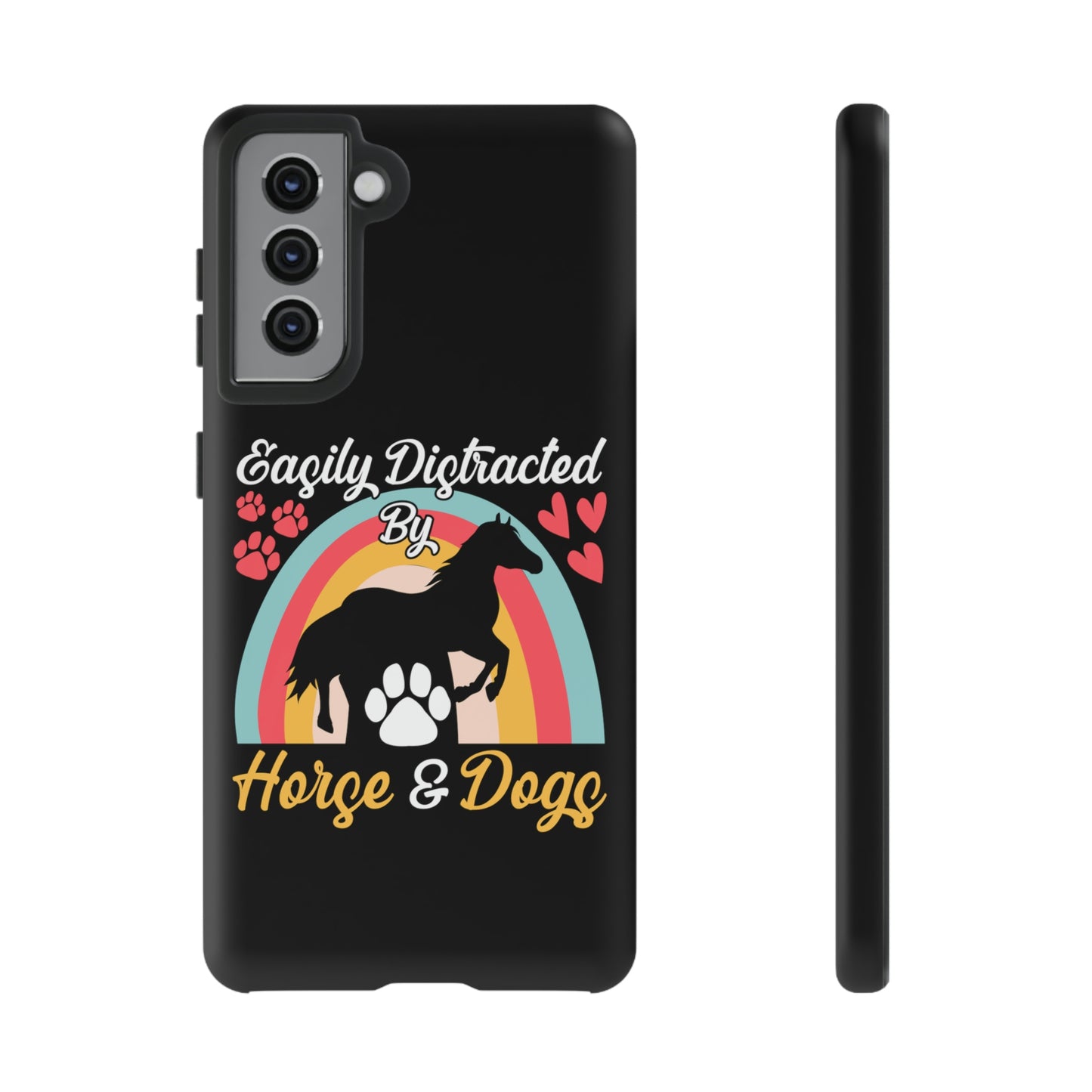 Easily Distracted by Horse & Dogs Tough Cases