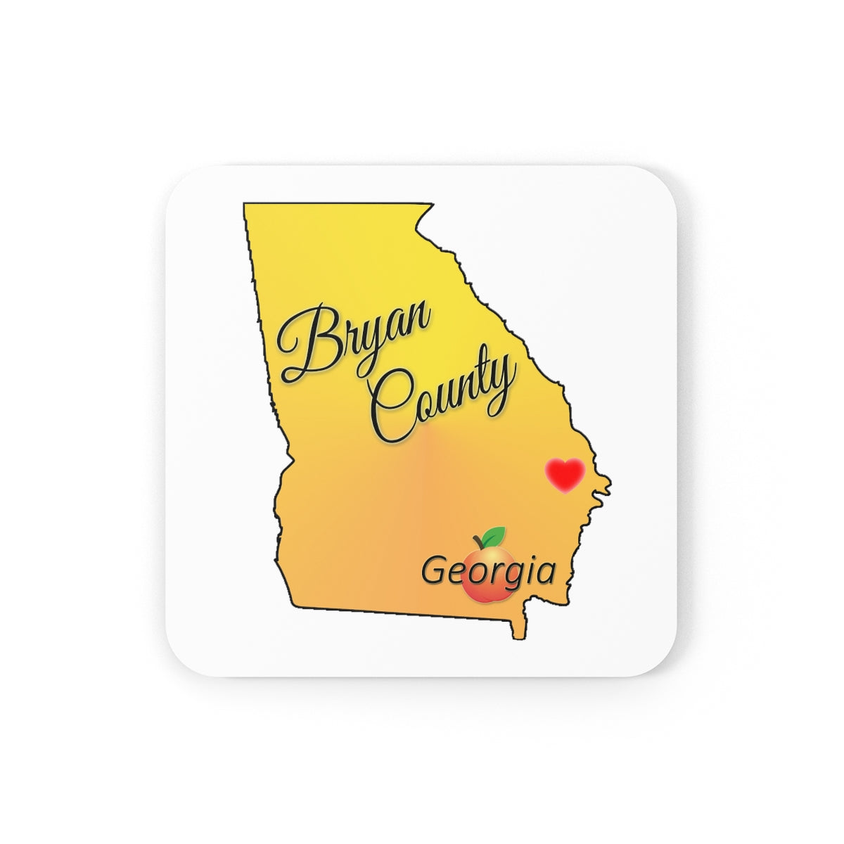 Bryan County Georgia Corkwood Coaster Set