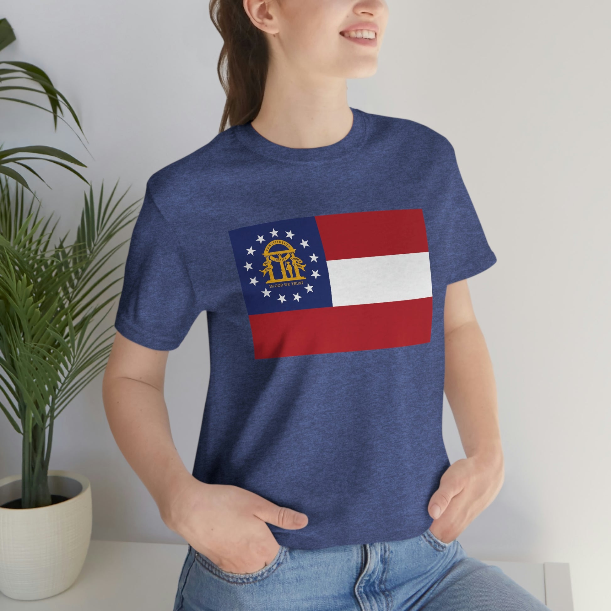 Georgia Flag Unisex Jersey Short Sleeve Tee Tshirt T-shirt