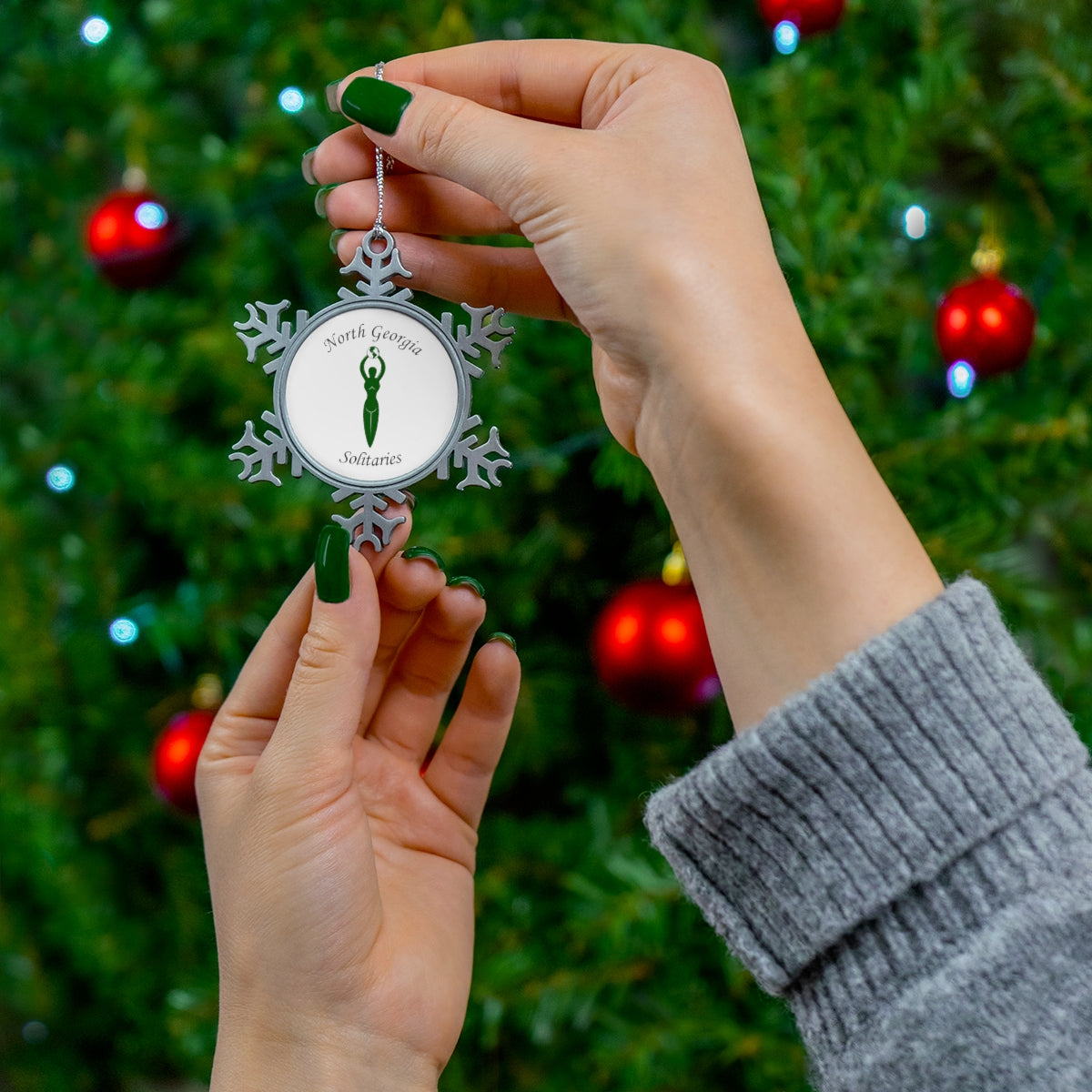 North Georgia Solitaries Pewter Snowflake Ornament