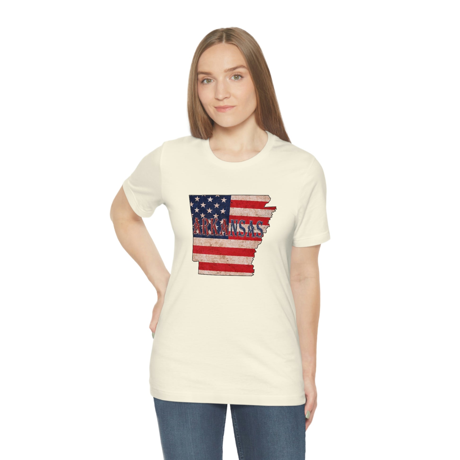 Arkansas AR US Flag Unisex Jersey Short Sleeve Tee Tshirt T-shirt