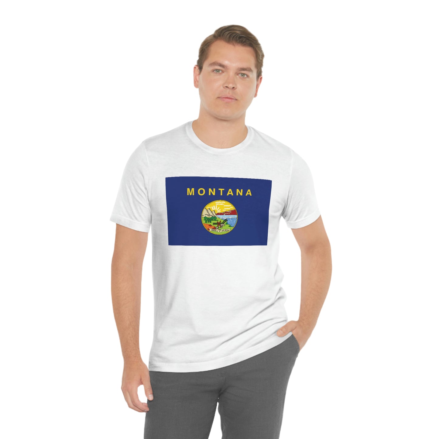 Montana Flag Unisex Jersey Short Sleeve Tee Tshirt T-shirt