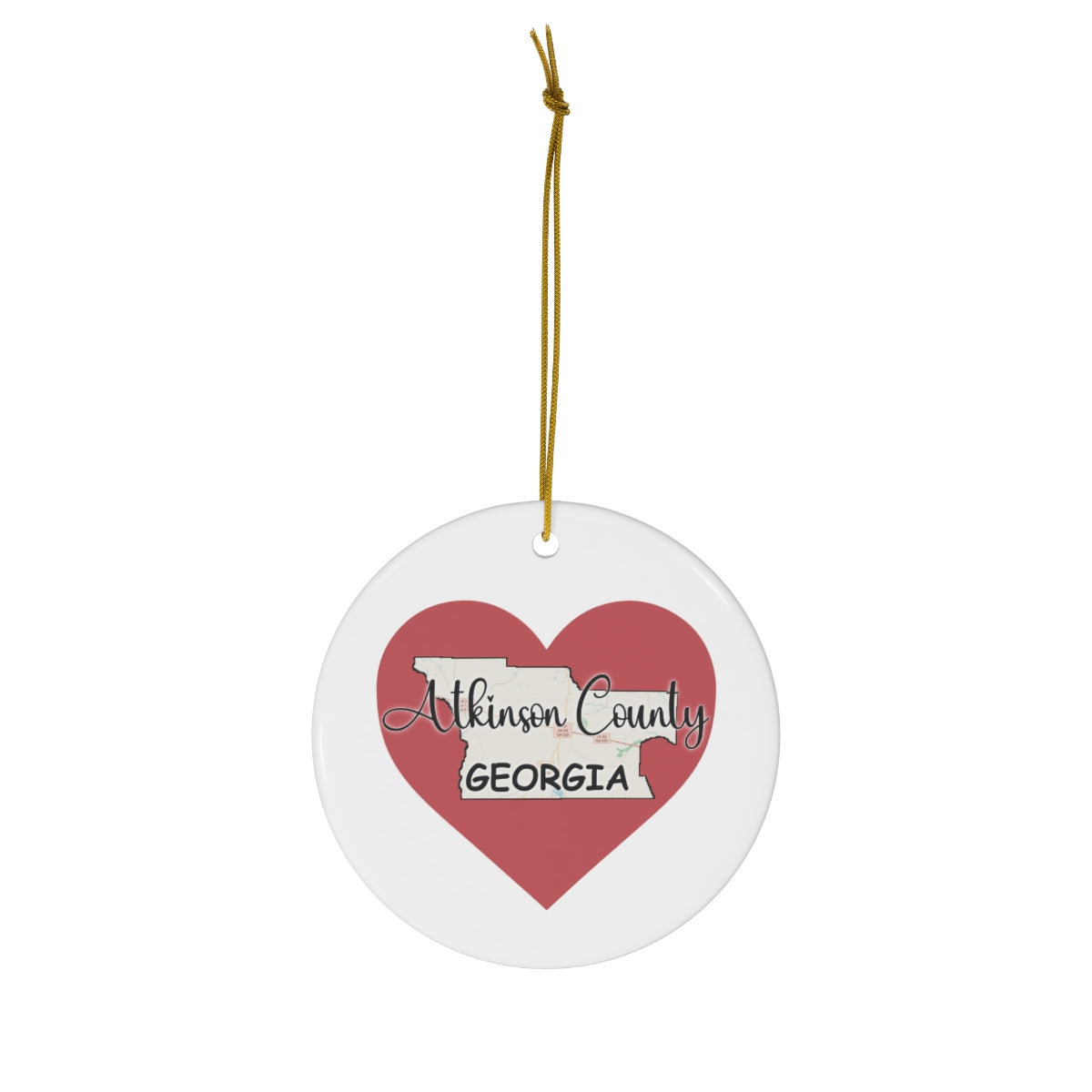 Atkinson County Georgia Ceramic Ornament, 1-Pack