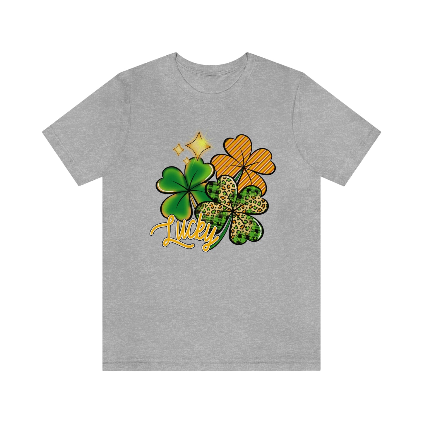 Lucky Shamrock Four Leaf Clover St. Patrick's Day Unisex Jersey Short Sleeve Tee