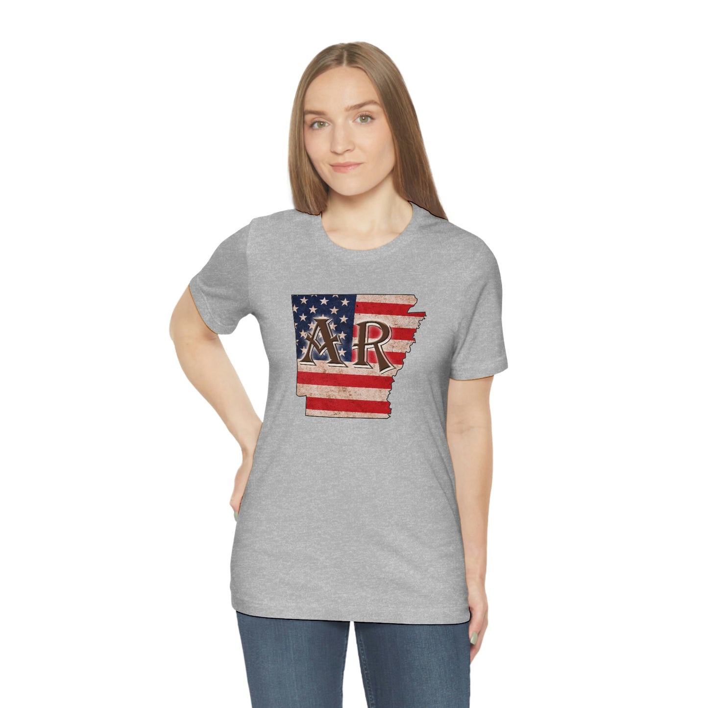 Arkansas AR US Flag Unisex Jersey Short Sleeve Tee Tshirt T-shirt