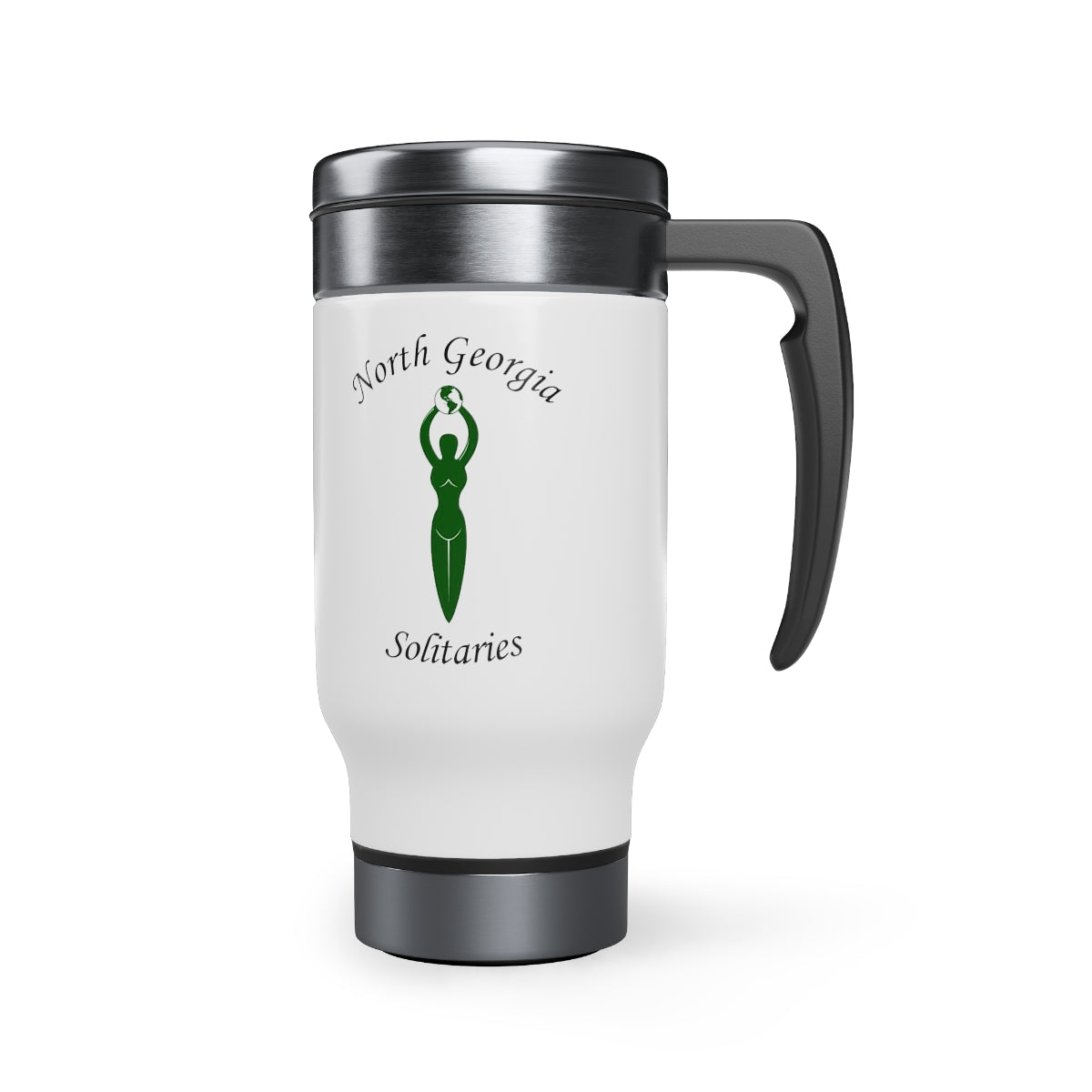 North Georgia Solitaries Stainless Steel Travel Mug with Handle, 14oz