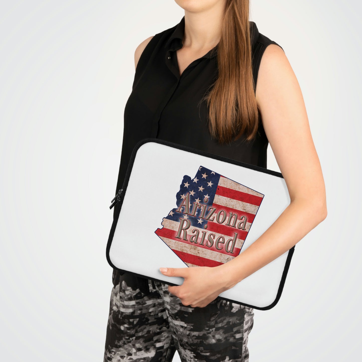 Arizona Raised US Flag Print Laptop Sleeve