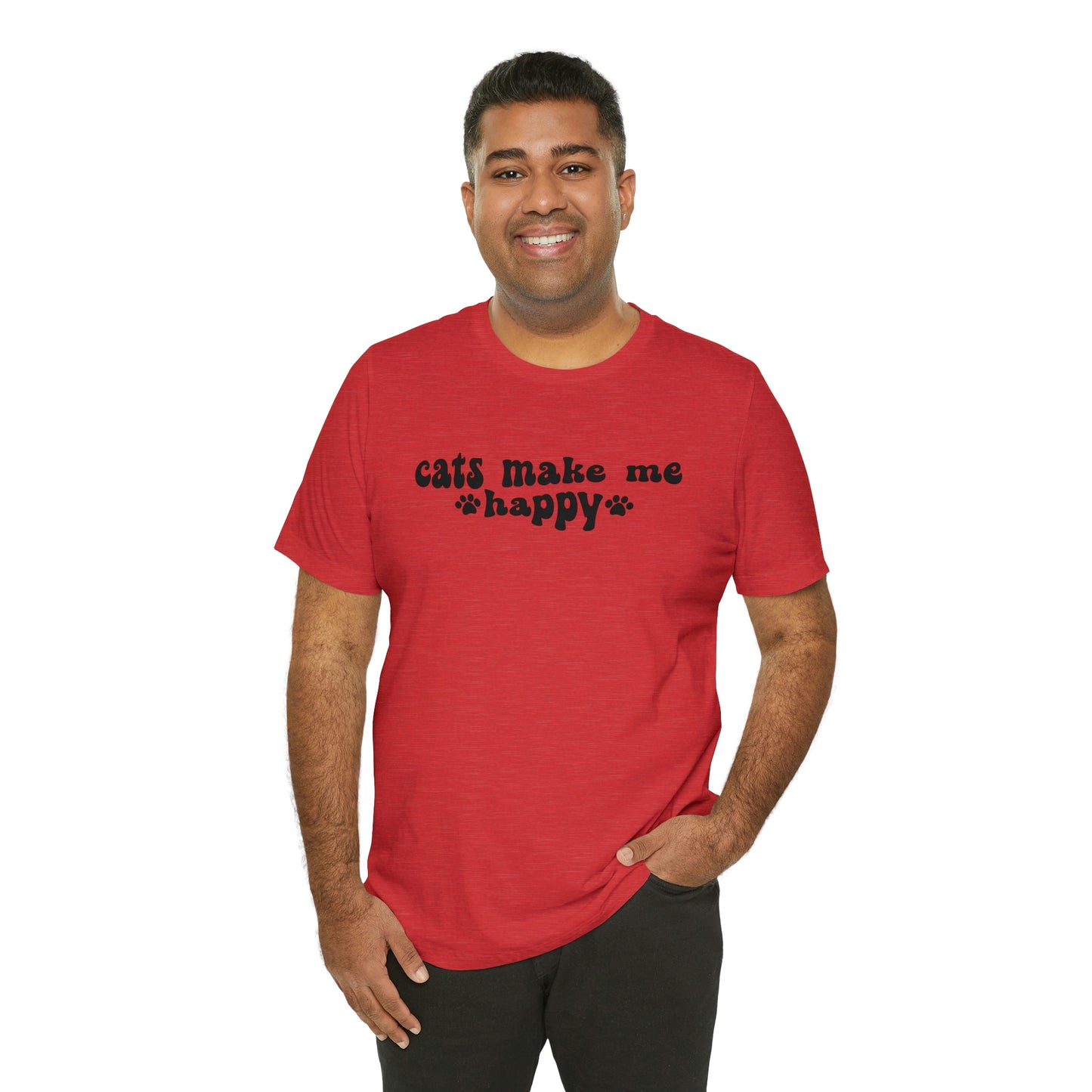 Cats Make Me Happy Short Sleeve T-shirt