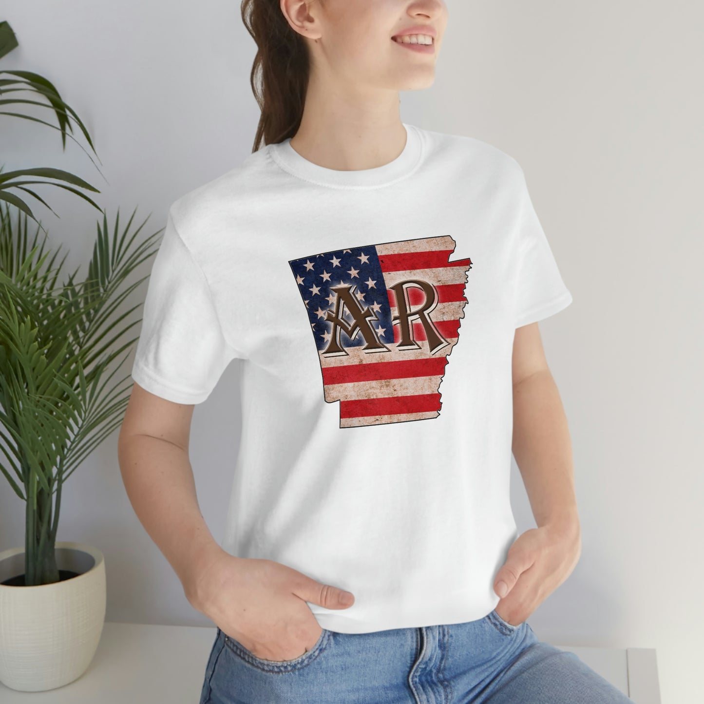 Arkansas AR US Flag Unisex Jersey Short Sleeve Tee Tshirt T-shirt