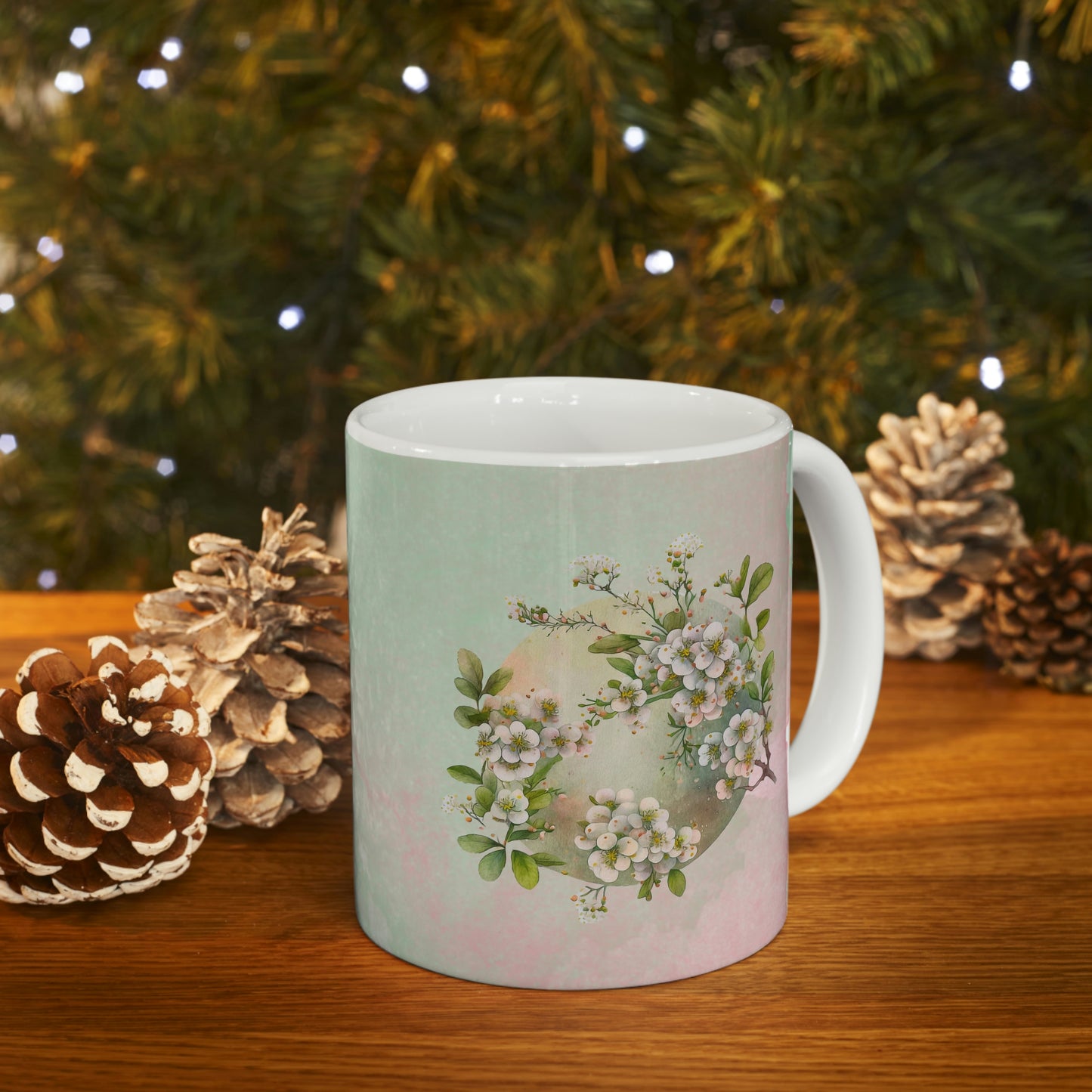 Flowers Watercolor Ceramic Mug 11oz