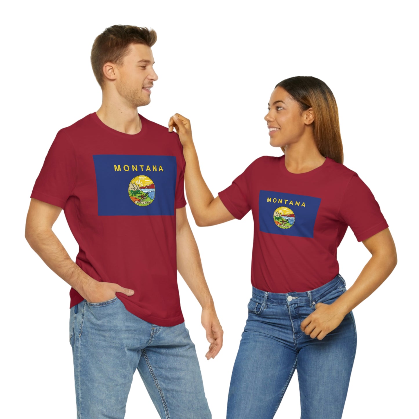 Montana Flag Unisex Jersey Short Sleeve Tee Tshirt T-shirt